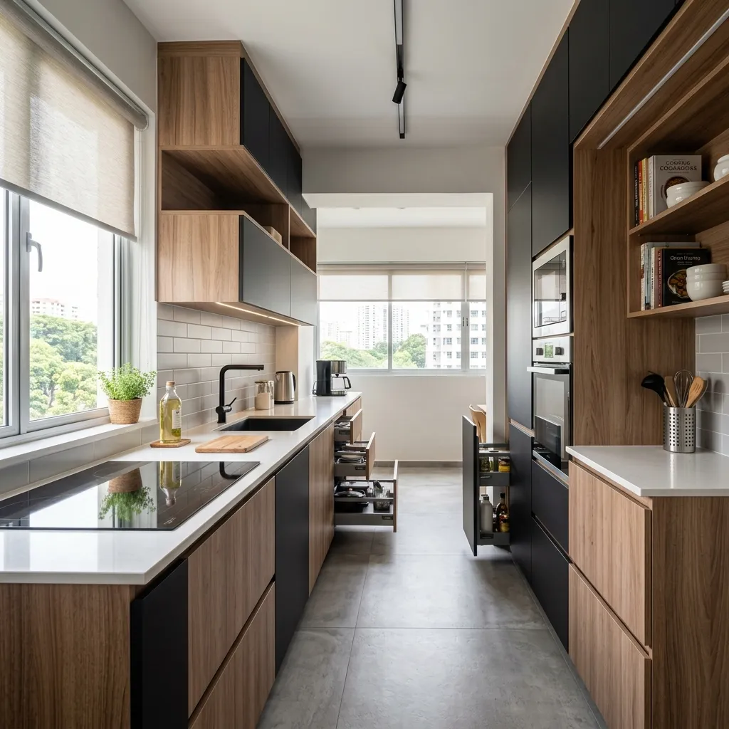 Durable modular kitchen cabinet details